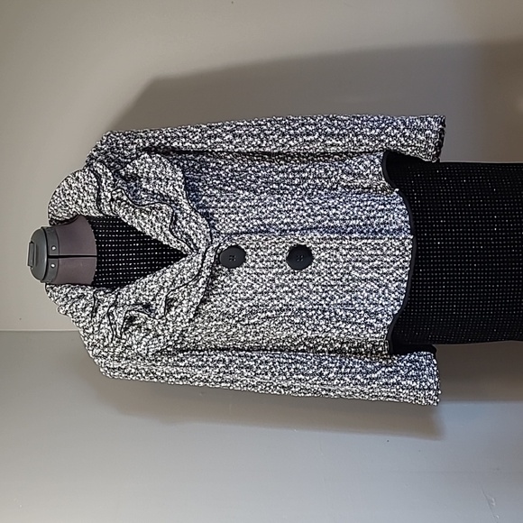 SZ16 Joseph Ribkoff Black White Ruffle Collar Blazer Jacket - Picture 9 of 9